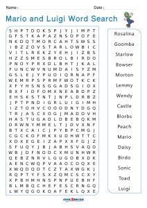 Printable mario word search