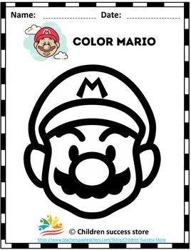 Super mario coloring pages printable pixel color by number tpt