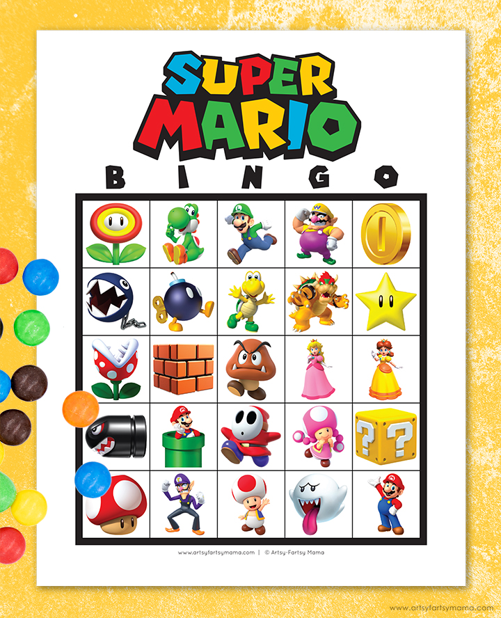 Free printable super mario bingo artsy