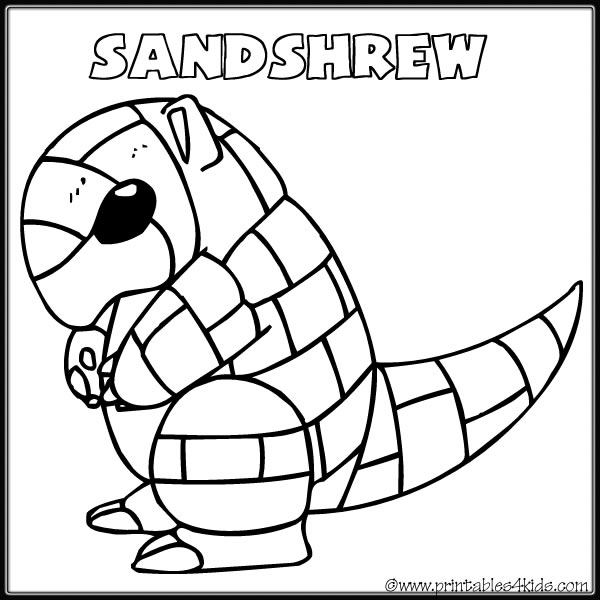 Pokemon sandshrew coloring page â printables for kids â free word search puzzles coloring pages and other activities