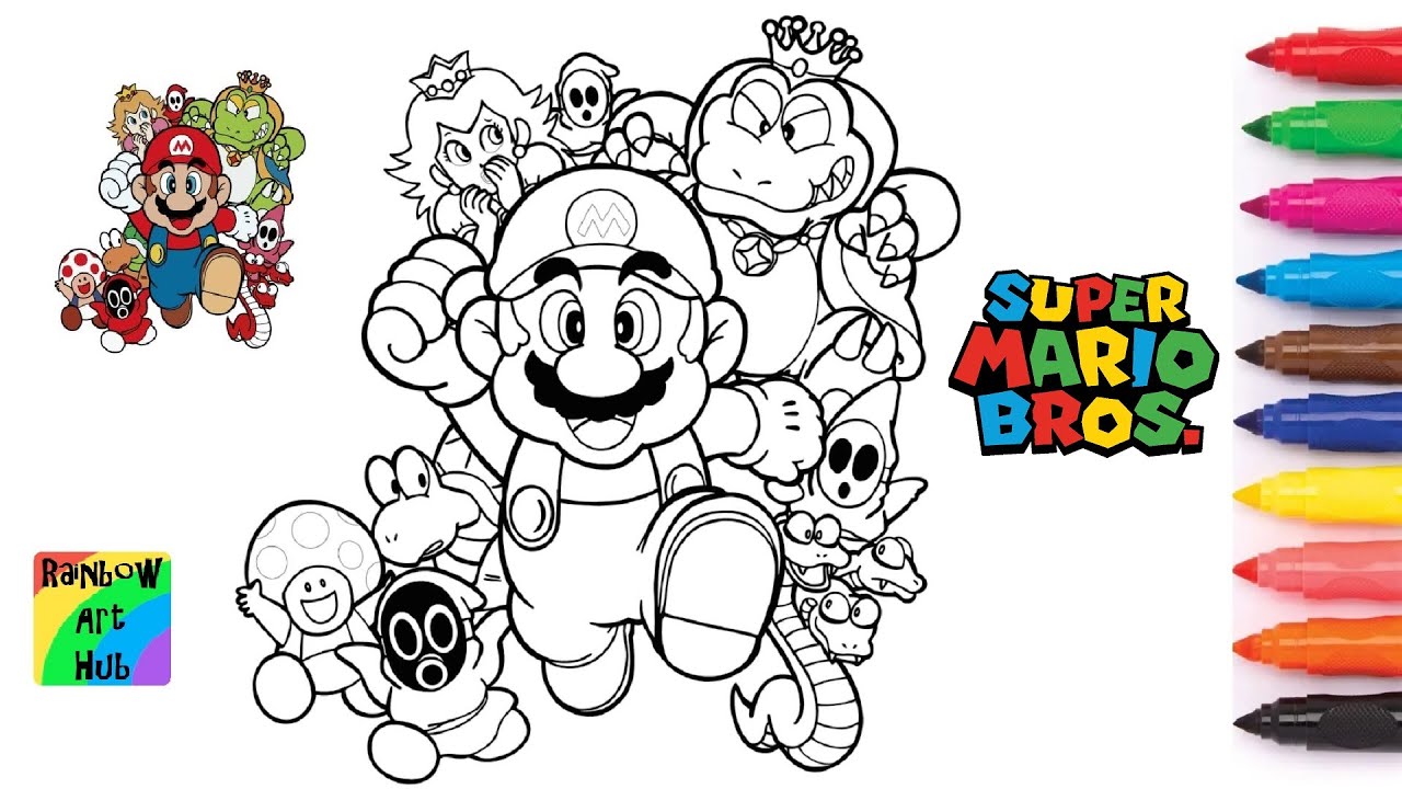 Super ario bros coloring page video