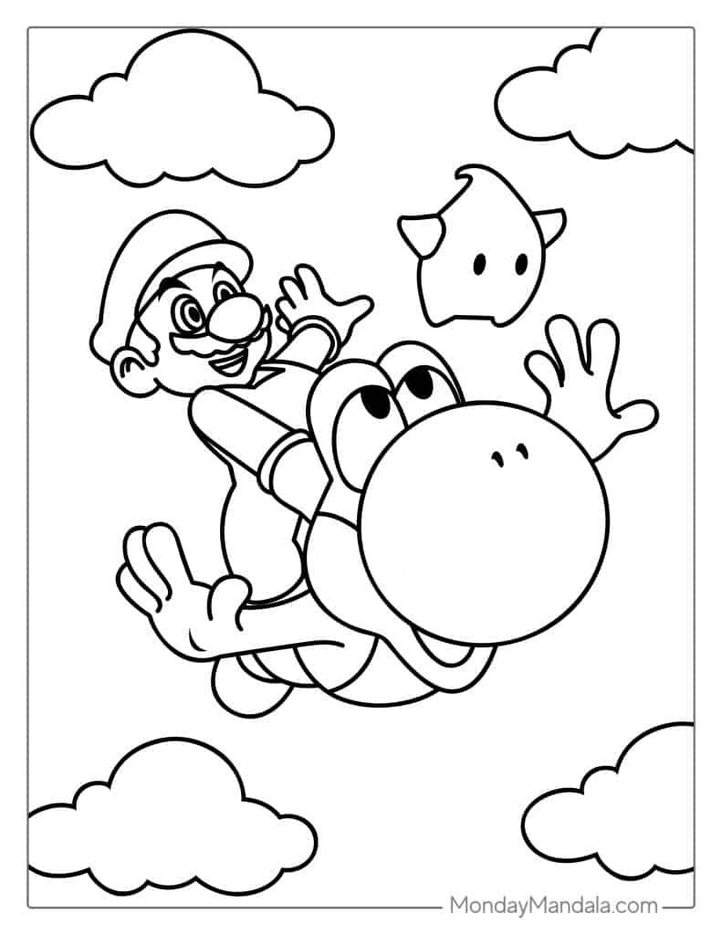 Mario coloring pages free pdf printables