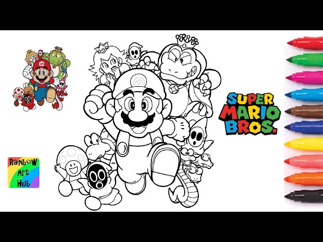 Super ario bros coloring page video