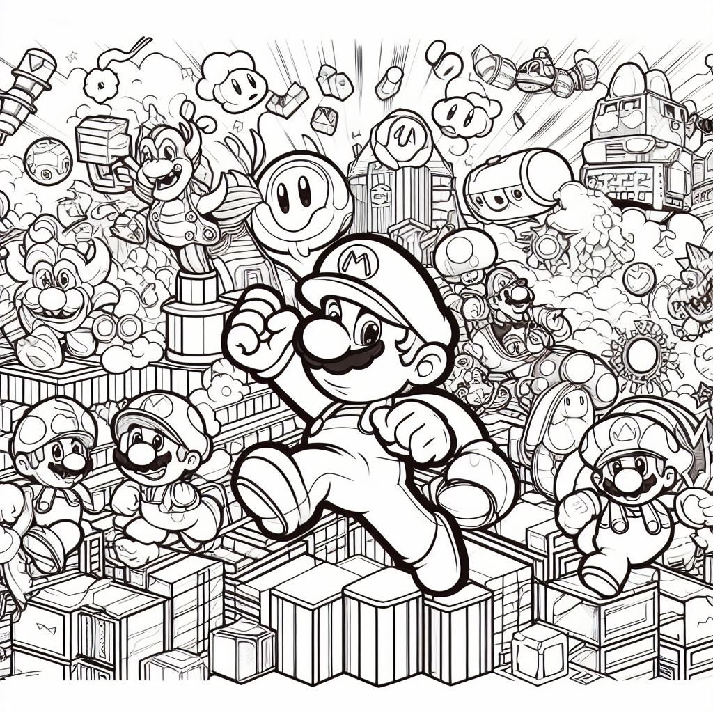 Mario bros coloring pages