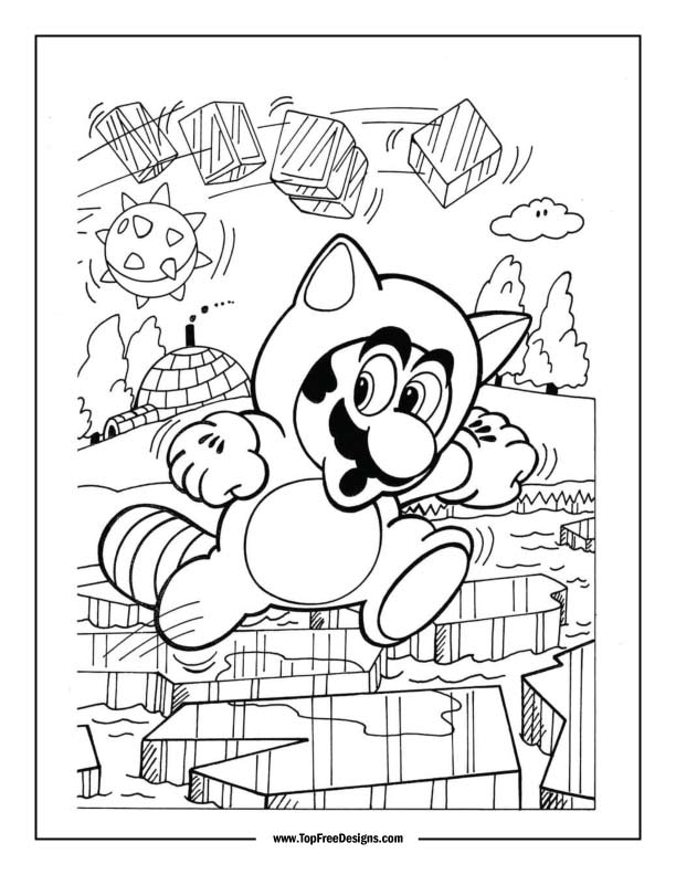 Super mario coloring page