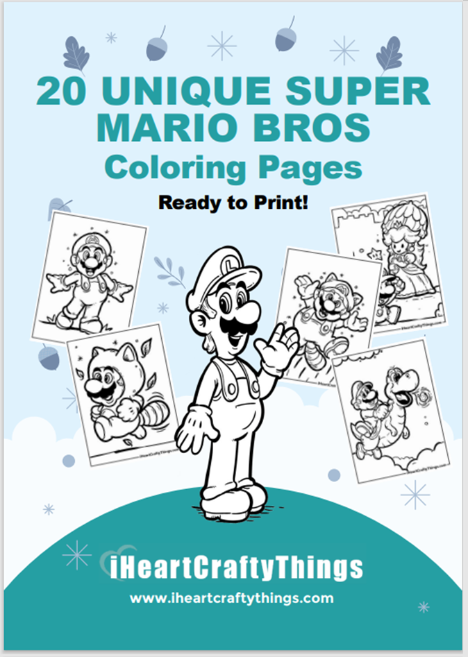 Super mario coloring pages â i heart crafty things