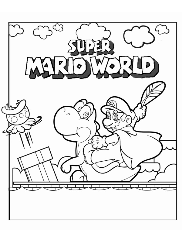 Super mario world coloring page