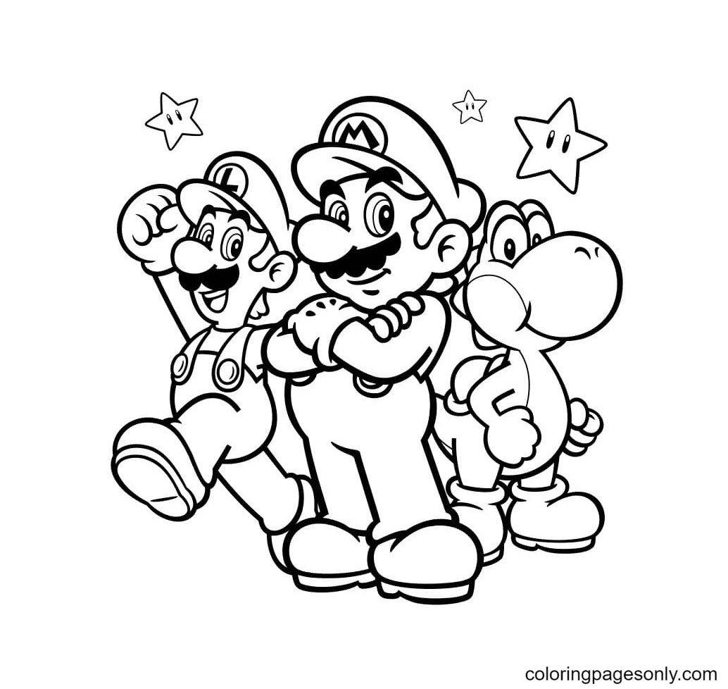 Yoshi coloring pages printable for free download