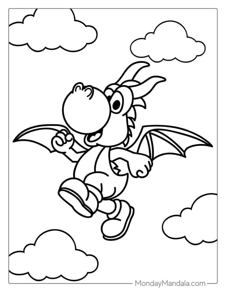 Yoshi coloring pages free pdf printables