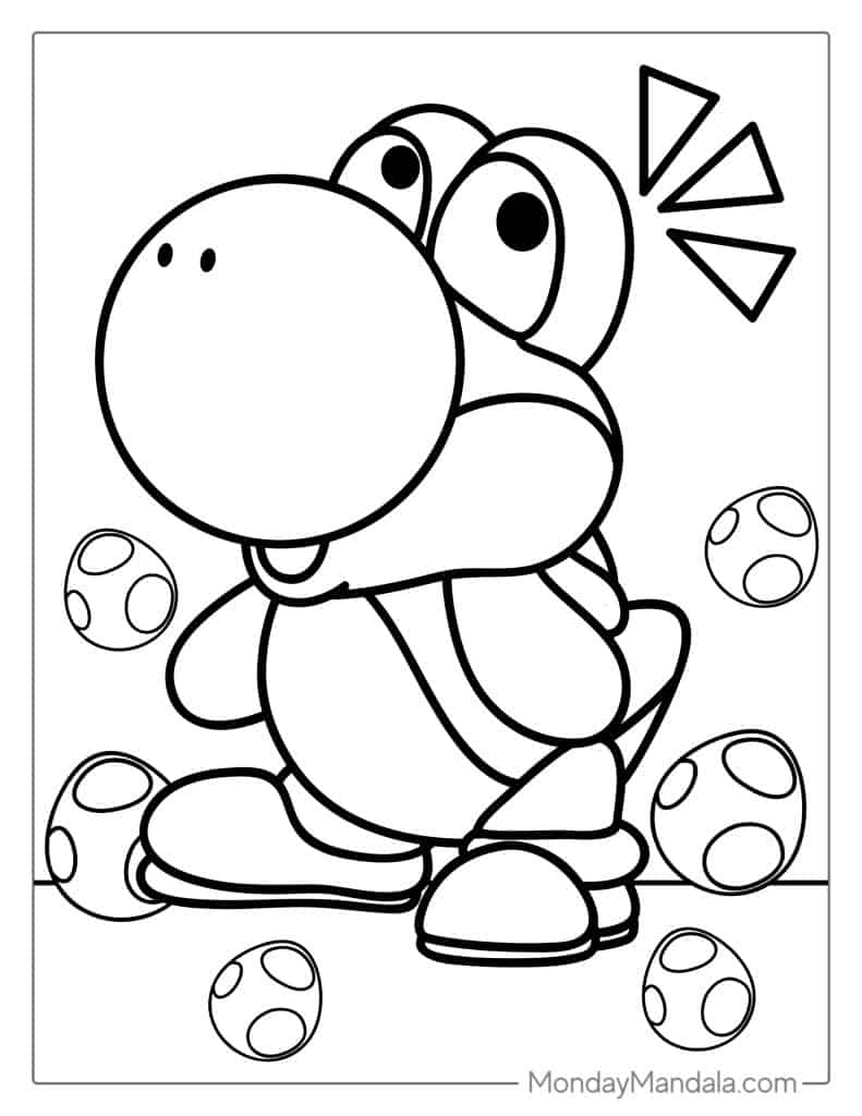 Yoshi coloring pages free pdf printables