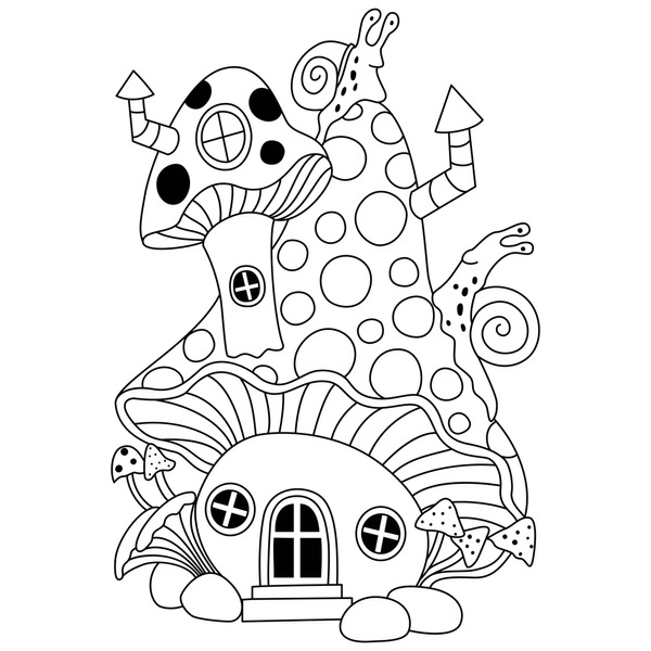 Thousand coloring pages mushroom royalty