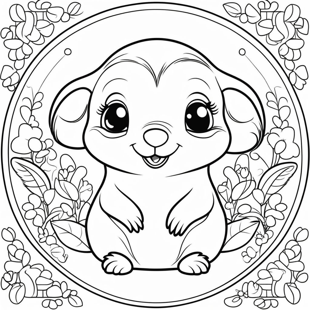 Realistic monkey mandala coloring page