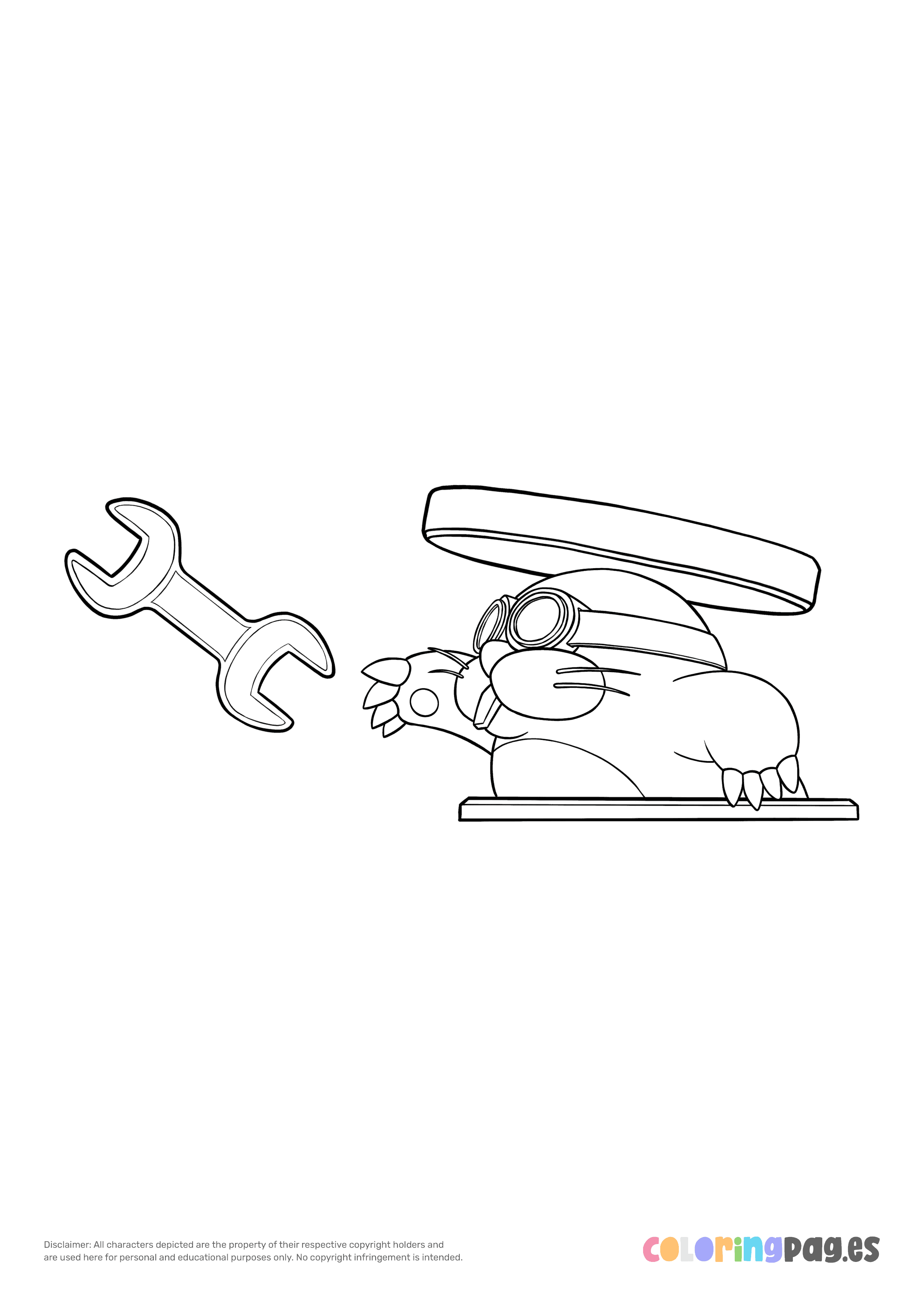 Monty mole coloring page