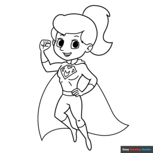 Super mom coloring page easy drawing guides