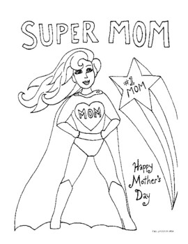 Mothers day color sheet or greeting card coloring sheet activity