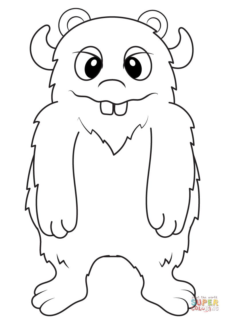 Simple monster coloring page free printable coloring pages