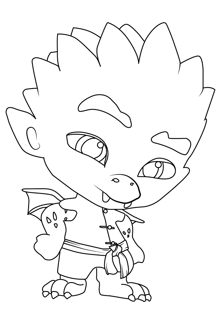 Coloring pages spike gong from super monsters coloring page