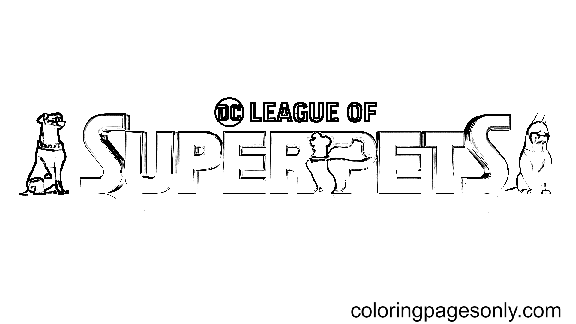 League of super pets coloring page