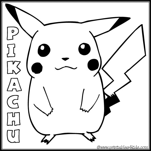 Pokemon pikachu coloring sheet â printables for kids â free word search puzzles coloring pages and other activities