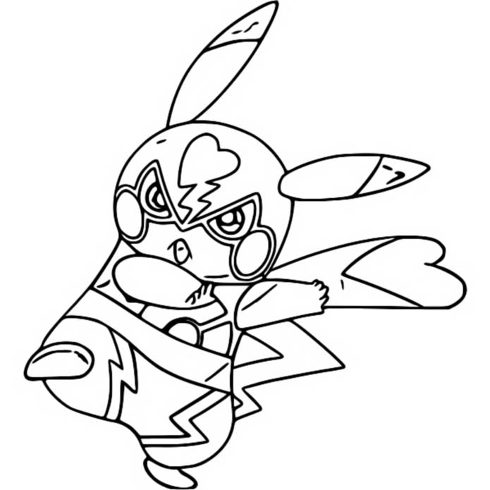 Coloring page pikachu pikachu libre