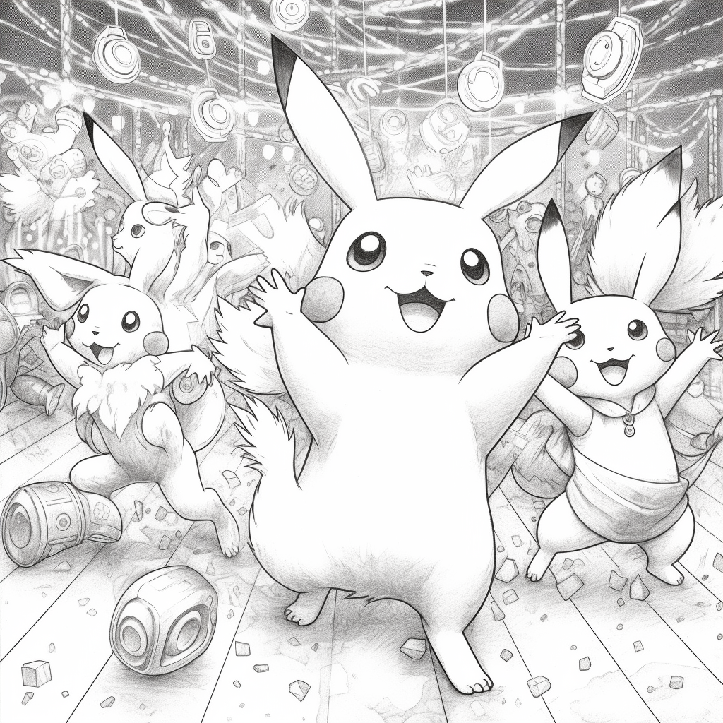 Electric dreams vibrant pikachu coloring pages