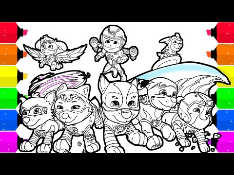 Paw patrol mighty pups coloring pages for kids