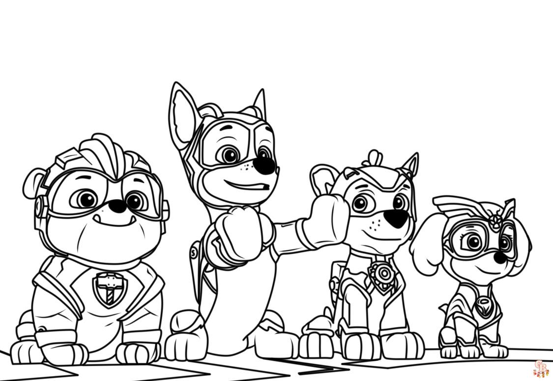 Mighty pups coloring pages printable and free sheets for kids