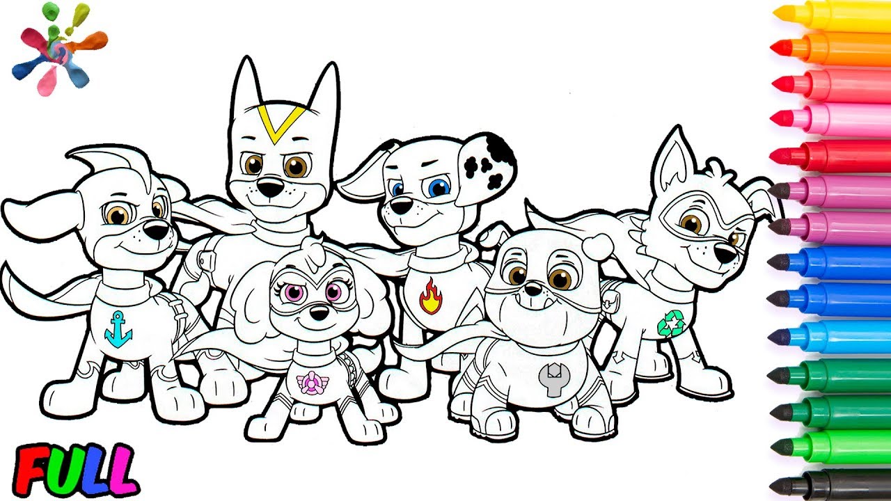 Paw patrol coloring for kidsall series in a rowsuper pups ð ðñðºñðñðºð ððñ ððµñðµð ððµðññðð ððñññðñ