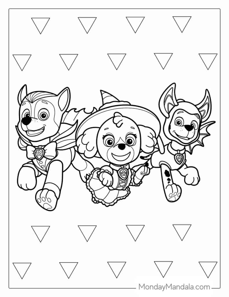 Paw patrol coloring pages free pdf printables