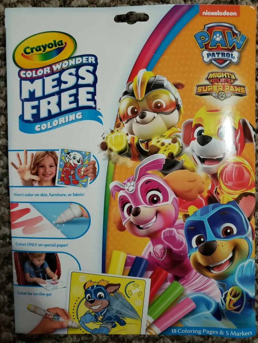 Paw patrol crayola mighty pups super paws coloring page markers