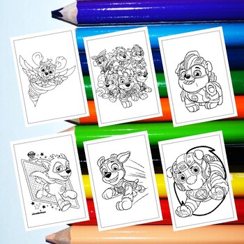 Printable mighty pups coloring pages collection unleash creativity and courage