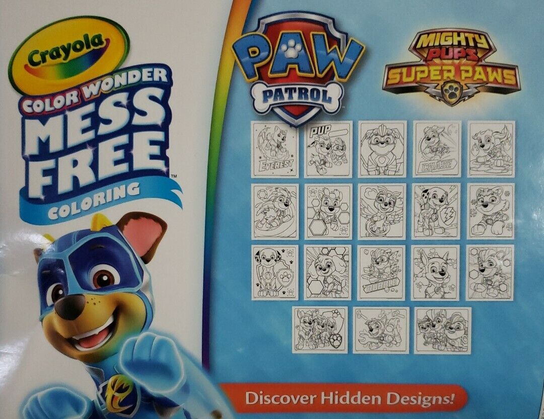 Paw patrol crayola mighty pups super paws coloring page markers