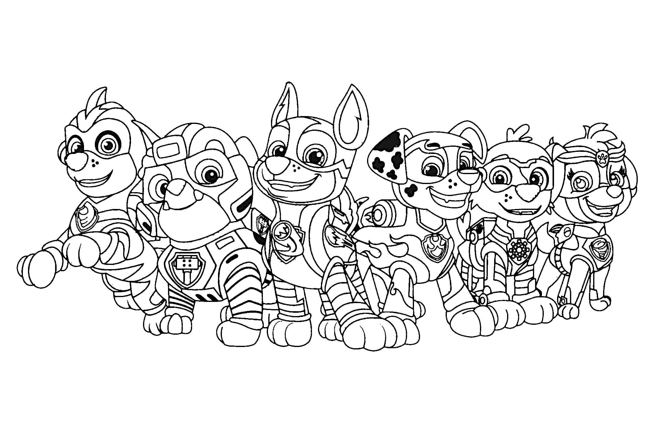 Paw patrol mighty pups coloring pages pictures free printable