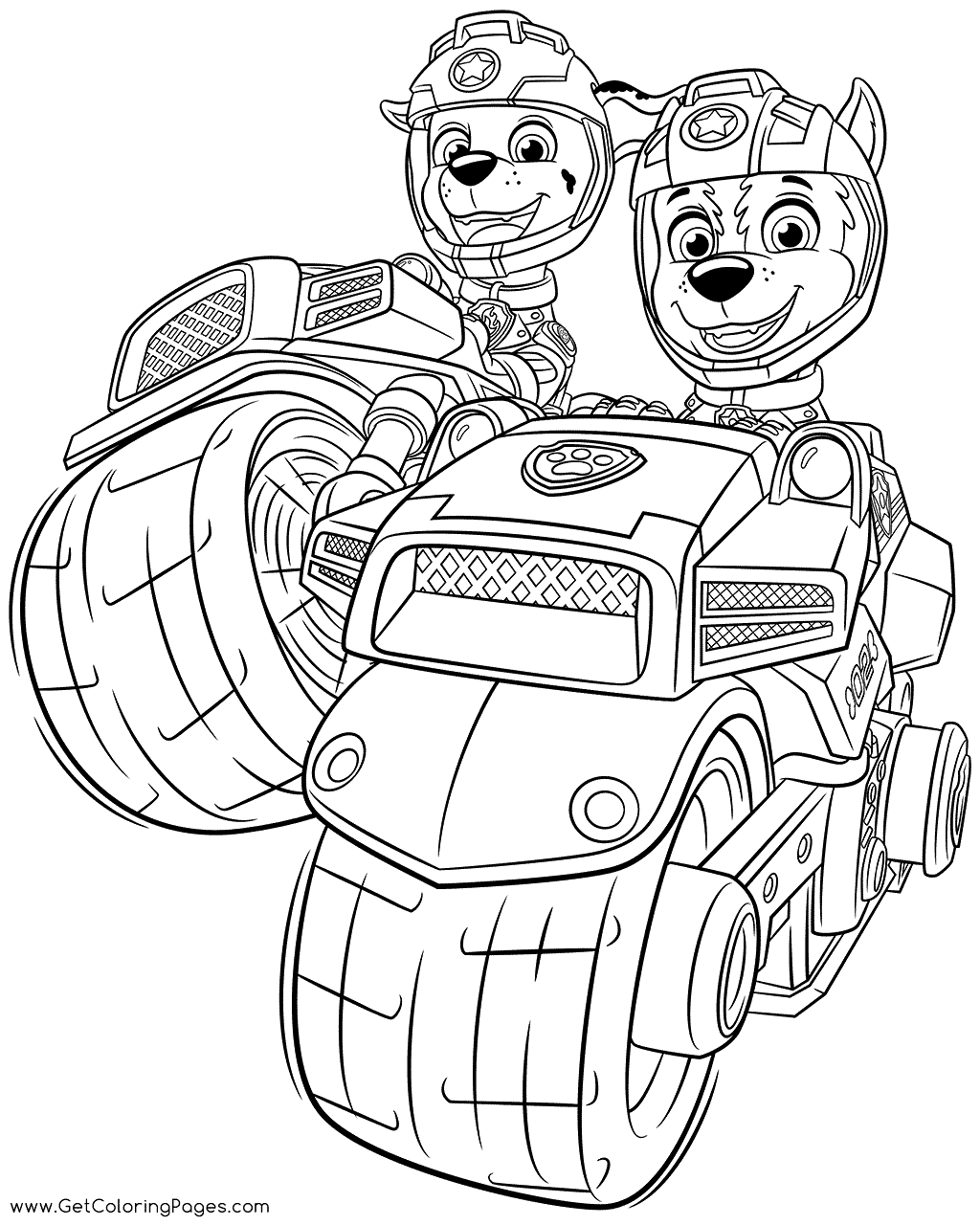 Paw patrol mighty pups coloring pages