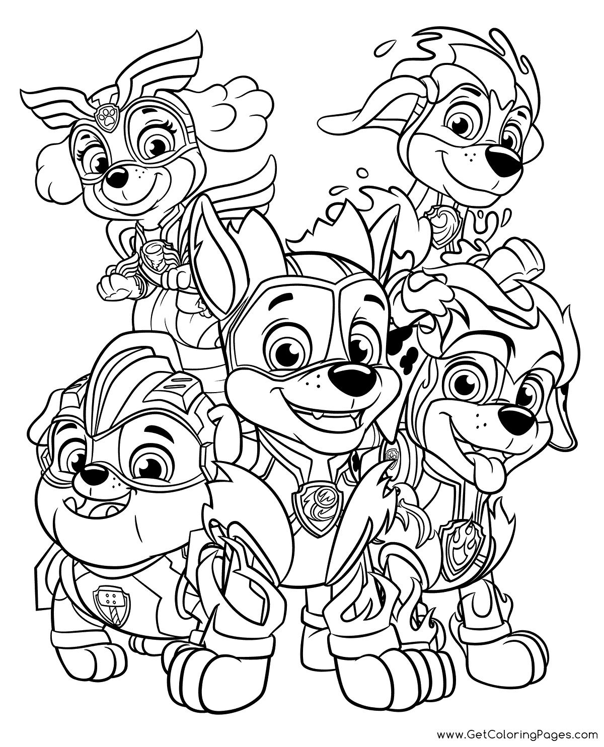 Paw patrol mighty pups coloring pages printable for free download