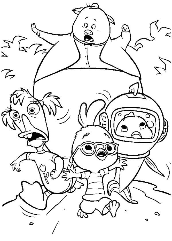 The adventure of chicken little and friends coloring pages coloring pages disney coloring pages color