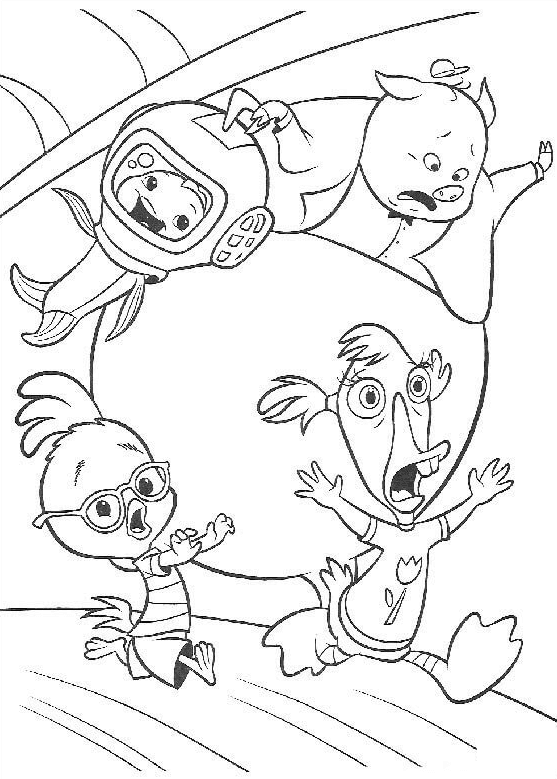 Runt foxy loxy and alien coloring page