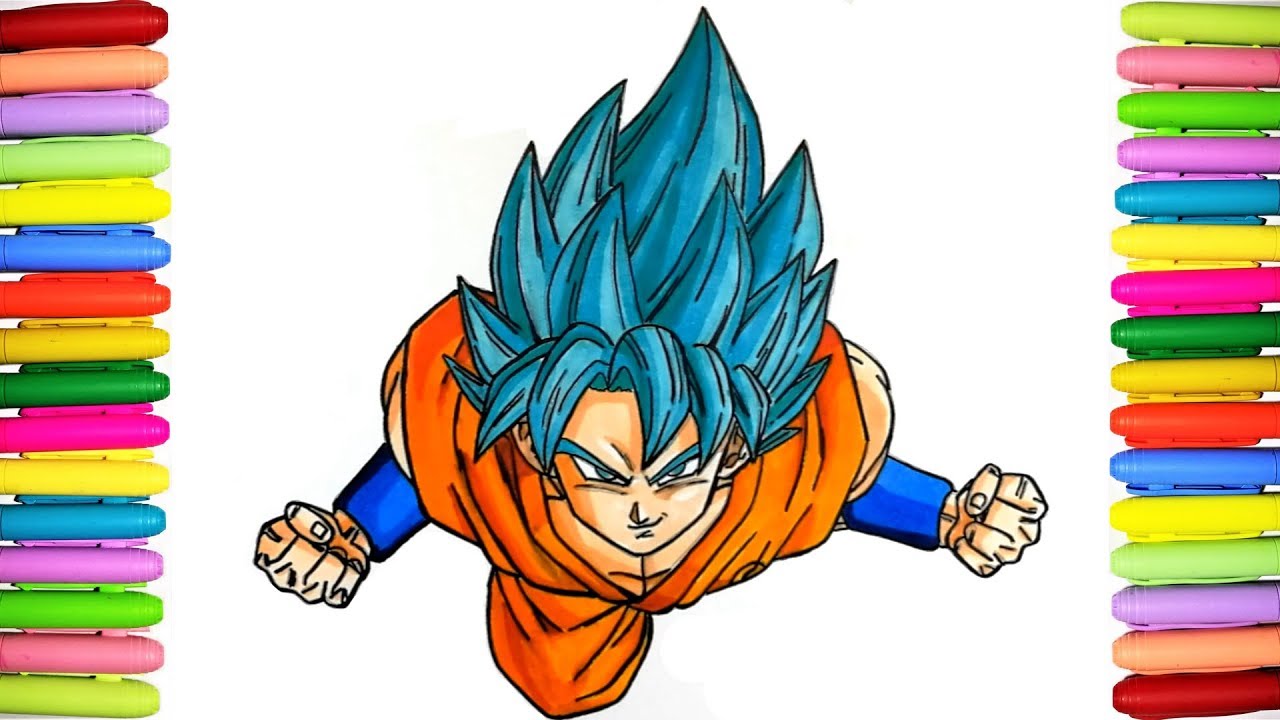 Coloring goku ssj blue