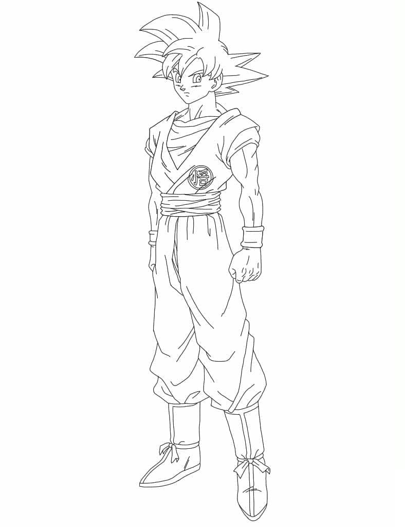 Goku from anime coloring page