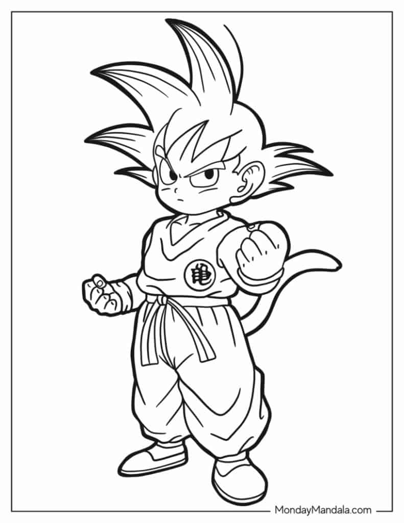 Goku coloring pages free pdf printables