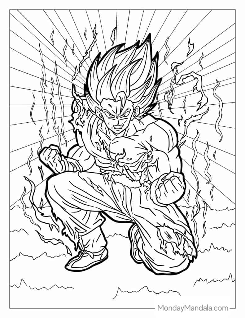 Dragon ball z coloring pages free pdf printables