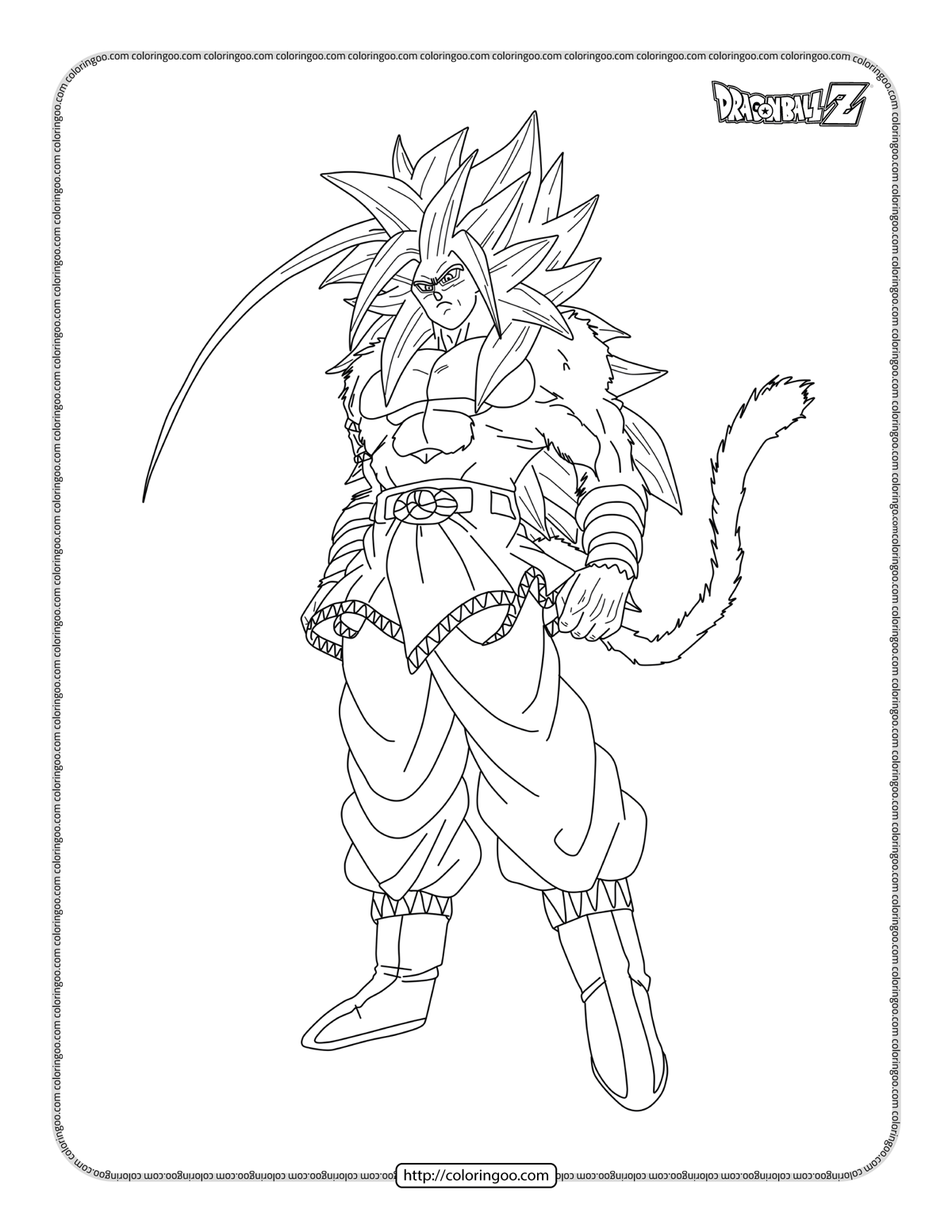 Goku super saiyan coloring sheet