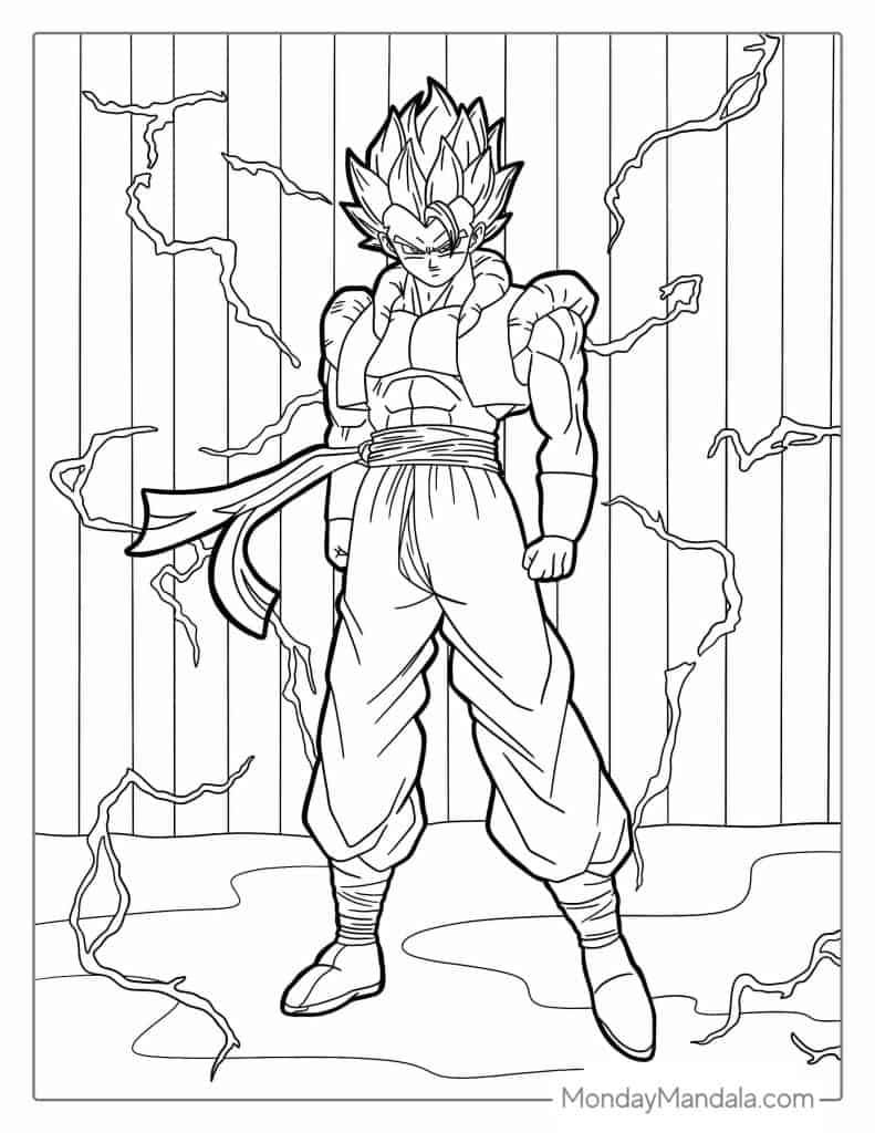 Dragon ball z coloring pages free pdf printables