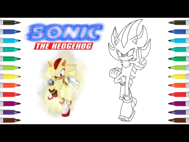 Sonic the hedgehog coloring book page super shadow shadow the hedgehog coloring page