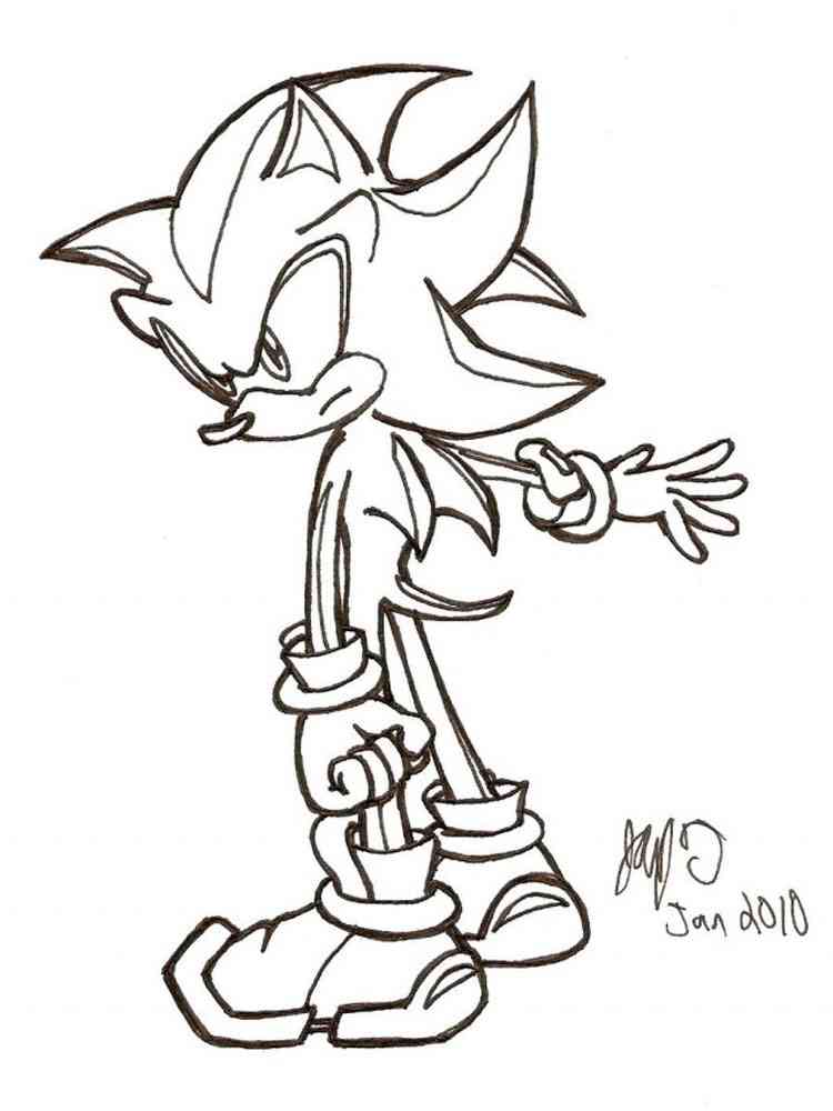 Shadow the hedgehog coloring pages