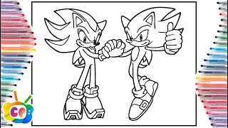 Super sonic super shadow coloring page sonic coloring pages cartoon