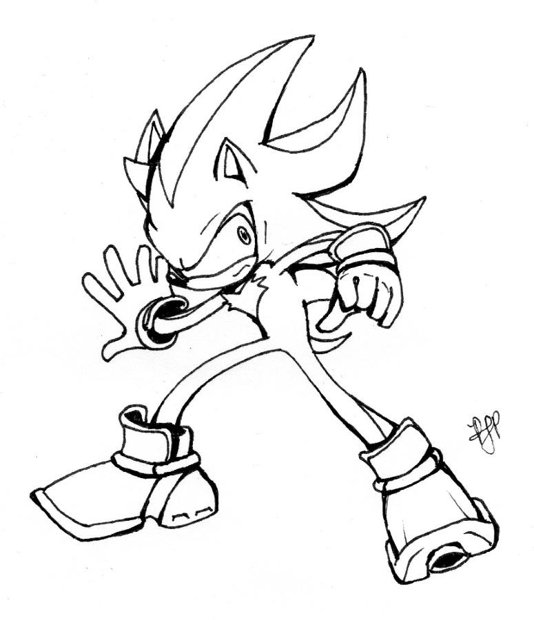 Shadow the hedgehog inks by arvalis on