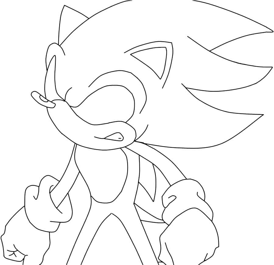 Simple sonic coloring page