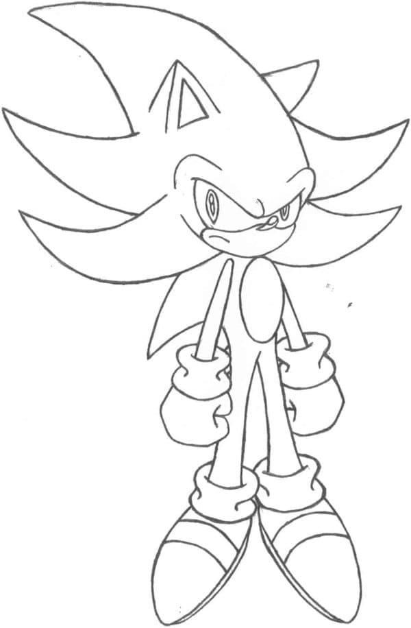 Angry sonic coloring page