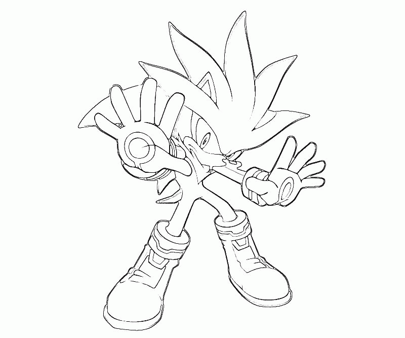 Super sonic shadow and silver coloring pages